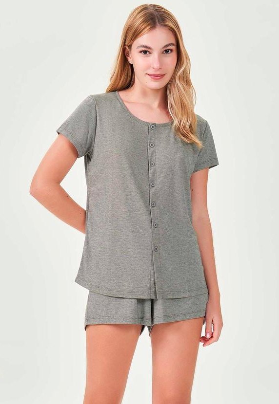 Pijama Americano Curto Feminino Mescla