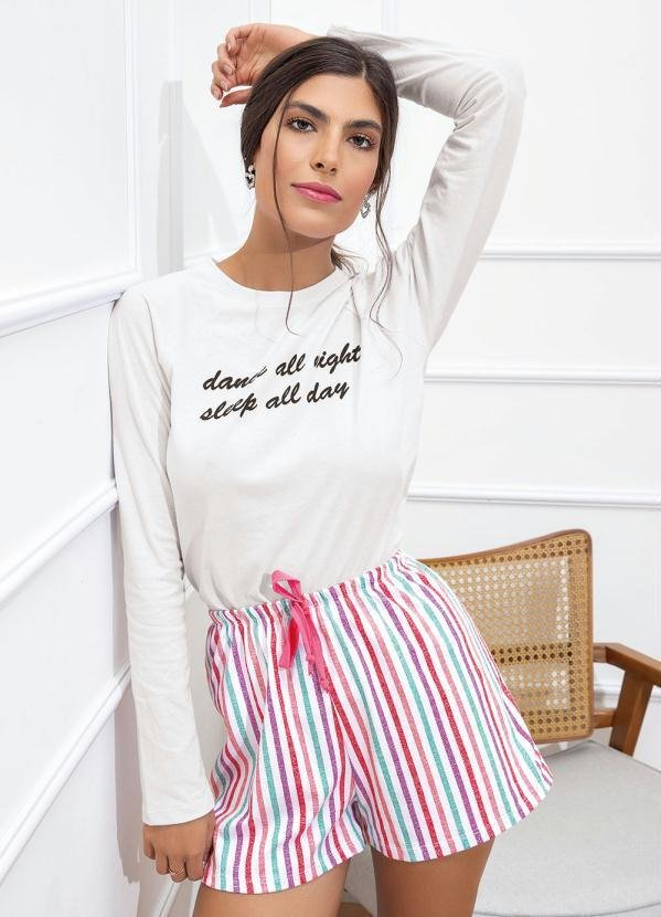 Imagem principal Pijama Blusa Manga Longa e Shorts Listrado Alma Dolce Alma Dolce