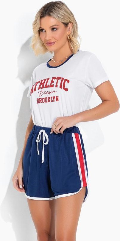 Imagem principal Pijama com Estampa Branco e Azul Marinho Alma Dolce Alma Dolce