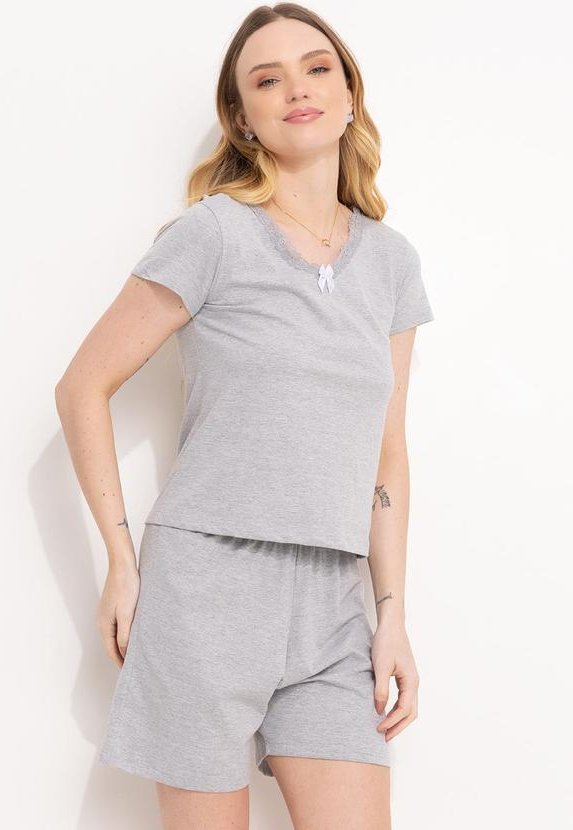 Imagem principal Pijama Curto com Renda Mescla Alma Dolce Alma Dolce