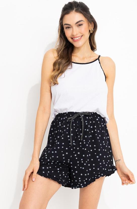 Pijama Estrelas em Malha de Algodão