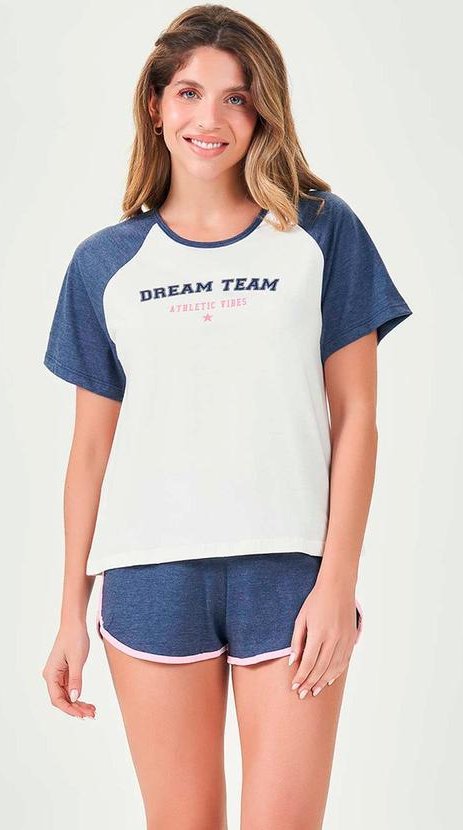 Imagem principal Pijama Feminino Curto Azul Espaço Pijama Espaço Pijama