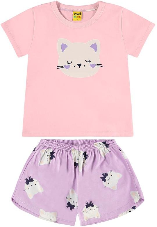 Pijama Meia Malha Rosa