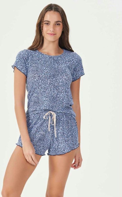 Imagem principal Short Doll Manga Curta Azul Espaço Pijama Espaço Pijama