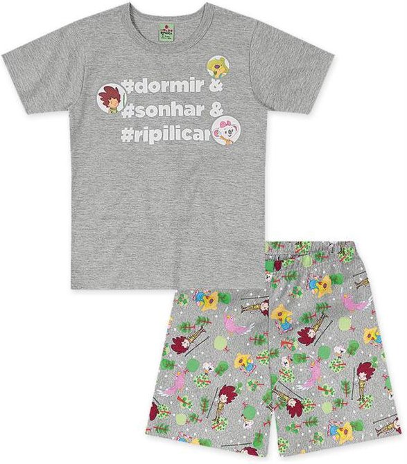 Imagem principal Pijama Curto Malha Menina Mundo Ripilica Cinza Lilica Ripilica Lilica Ripilica