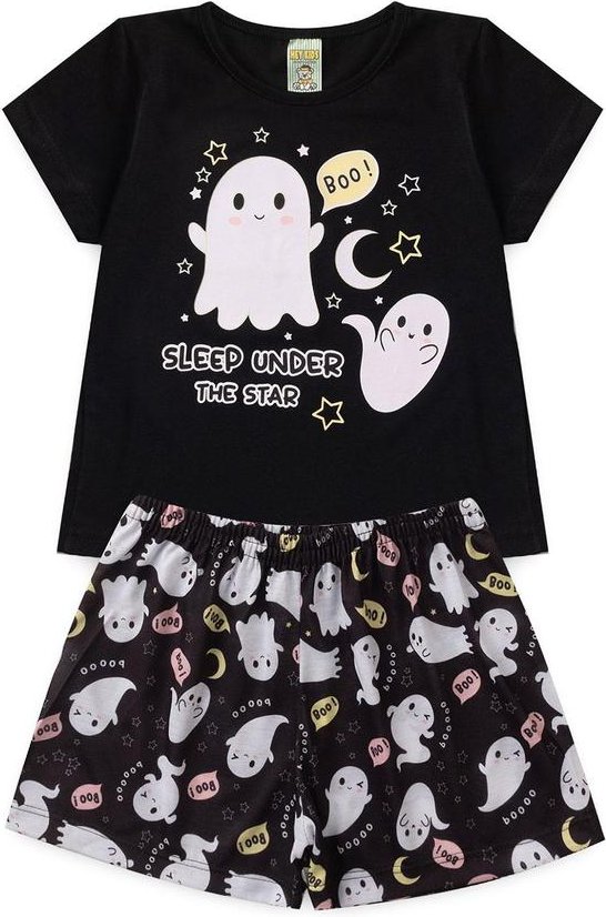 Imagem principal Pijama Feminino Verão Boo Preto Atelie Da Crianca Atelie Da Crianca