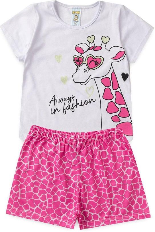 Imagem principal Pijama Feminino Verão Girafa Branco Atelie Da Crianca Atelie Da Crianca