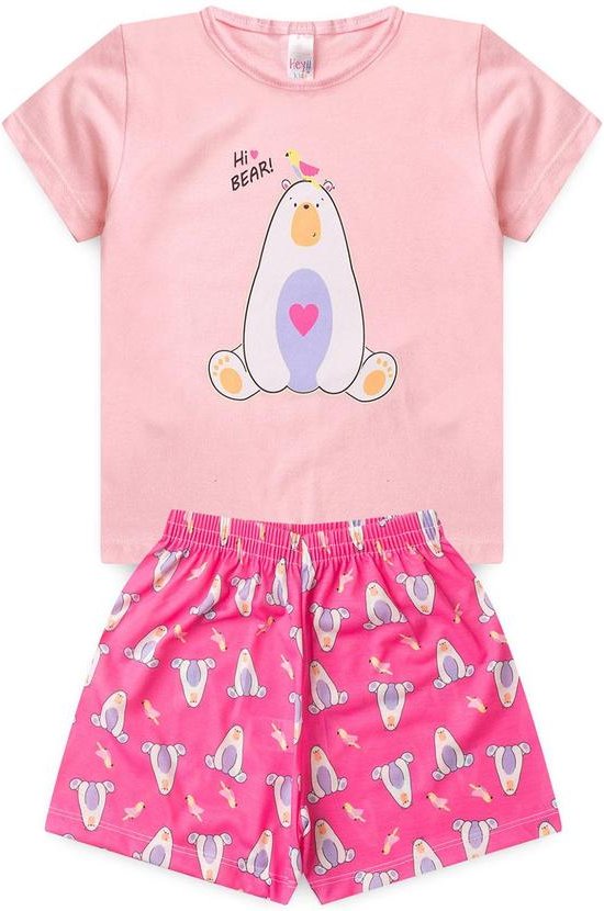Pijama Feminino Verão Hi Bear Rosa