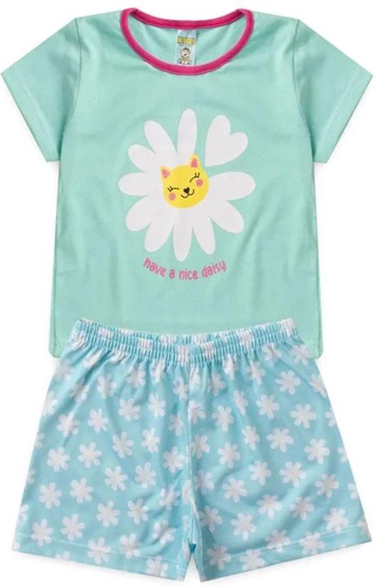 Imagem principal Pijama Feminino Verão Nice Daisy Azul Atelie Da Crianca Atelie Da Crianca