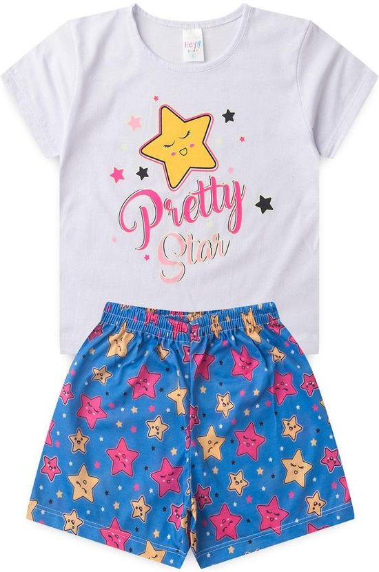 Pijama Feminino Verão Star Branco