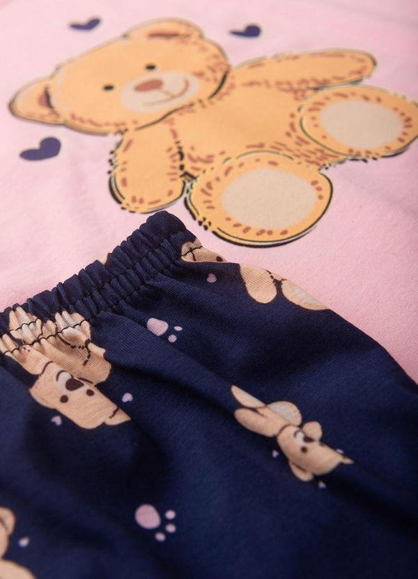 Pijama Feminino Verão Ursinho Rosa