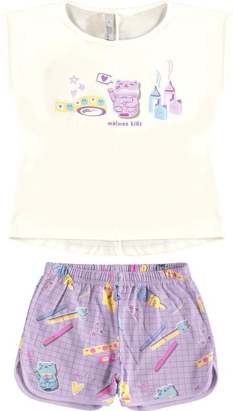 Pijama Gatinho que Brilha no Escuro Off White