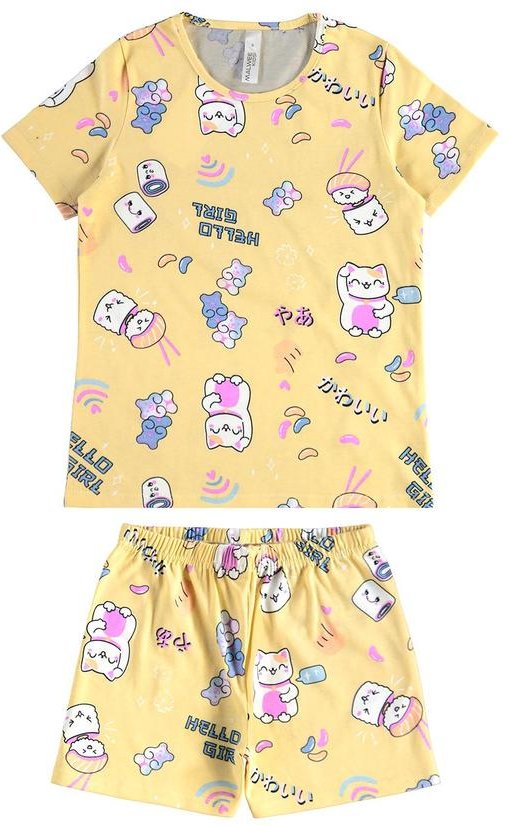 Pijama Sushi que Brilha no Escuro Amarelo