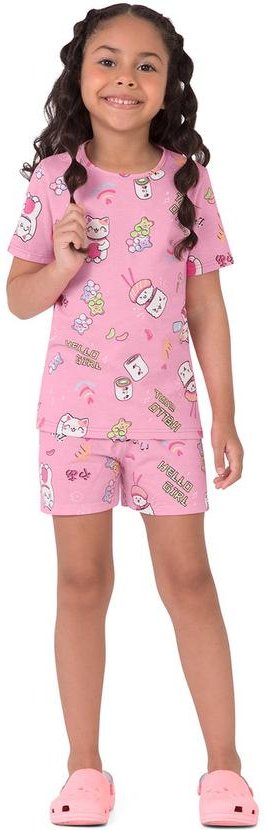 Pijama Sushi que Brilha no Escuro Rosa