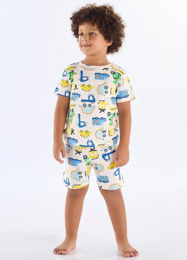 Imagem principal Pijama Curto Infantil em Suedine Up Baby Branco Up Baby