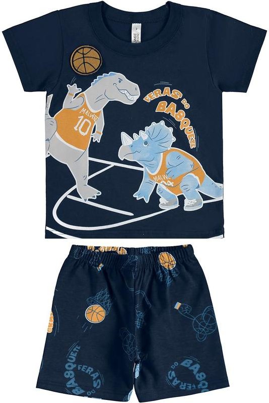 Imagem principal Pijama Dinos que Brilha no Escuro Azul Marinho Malwee Kids Malwee Kids