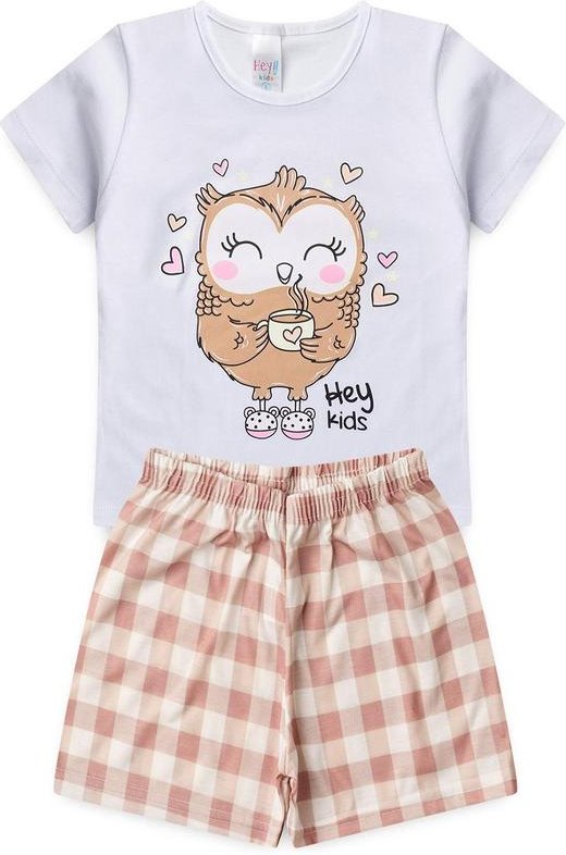 Pijama Feminino Verão Coruja Branco