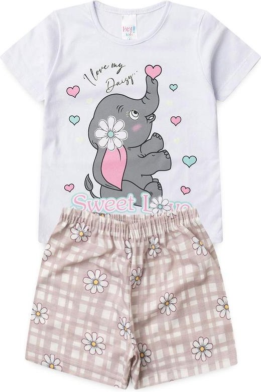 Pijama Feminino Verão Elefante Branco