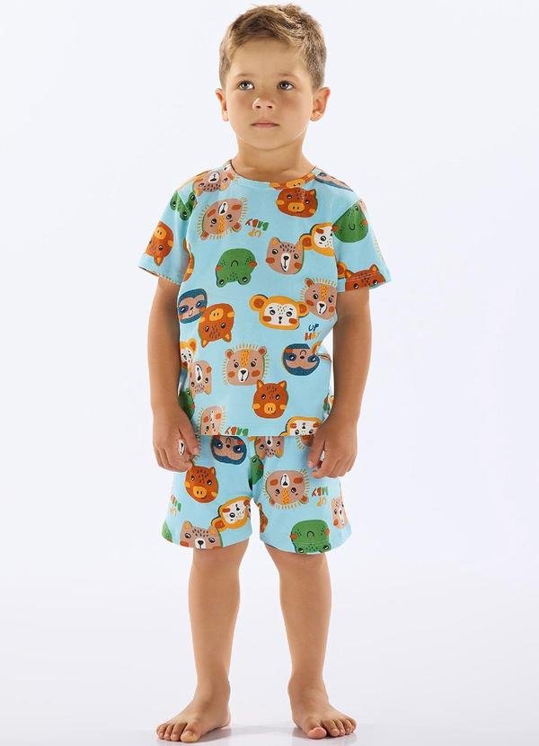 Imagem principal Pijama Infantil Camiseta e Bermuda Azul Up Baby Up Baby
