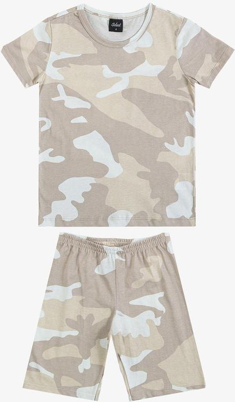 Imagem principal Pijama Infantil Camiseta e Bermuda Bege Select Select