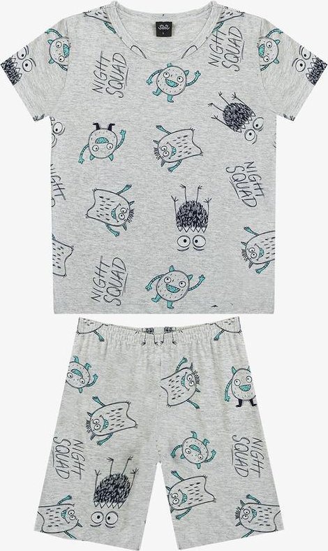 Imagem principal Pijama Infantil Camiseta e Bermuda Cinza Select Select