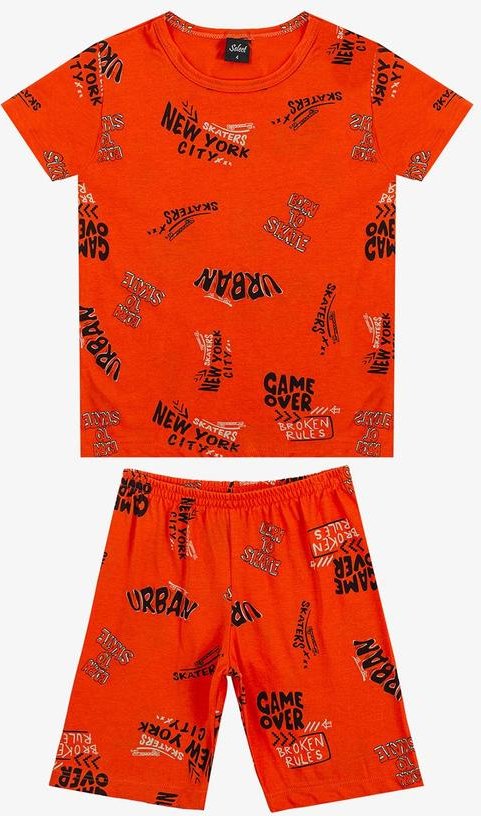 Imagem principal Pijama Infantil Camiseta e Bermuda Laranja Select Select
