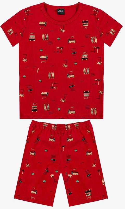 Imagem principal Pijama Infantil Camiseta e Bermuda Vermelho Select Select