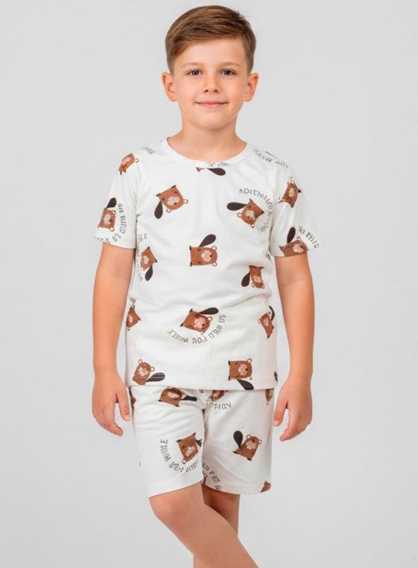 Pijama Infantil Masculino Bege