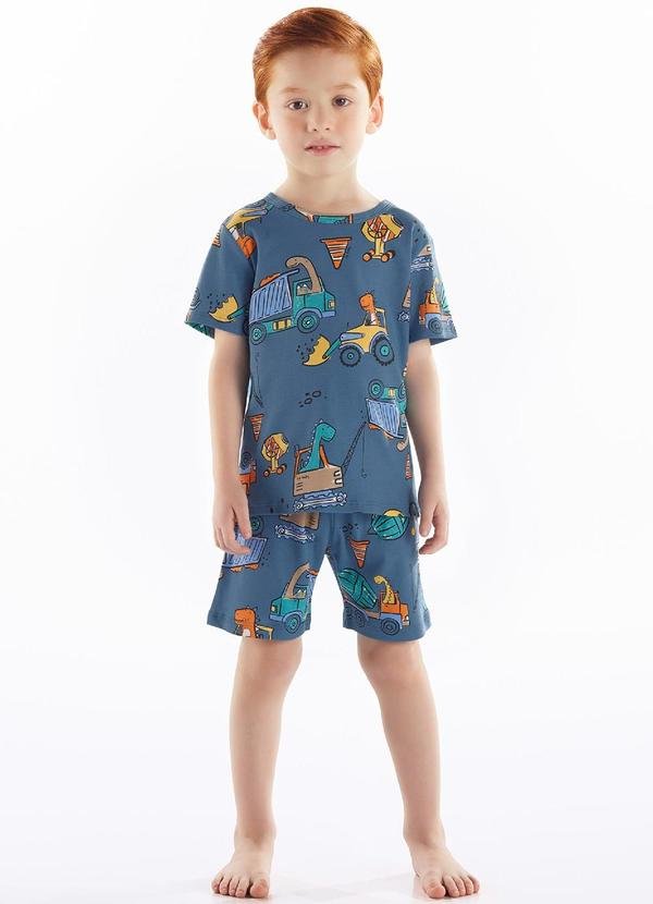 Imagem principal Pijama Infantil Masculino Suedine Azul Up Baby Up Baby