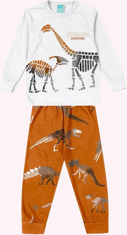 Pijama Infantil Menino Brilha no Escuro Branco