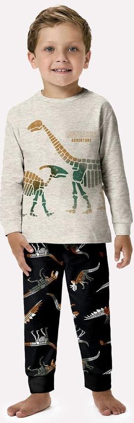 Pijama Infantil Menino Brilha no Escuro Cinza