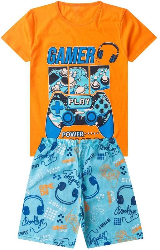 Imagem principal Pijama Infantil Menino Brilha no Escuro Laranja Select Select