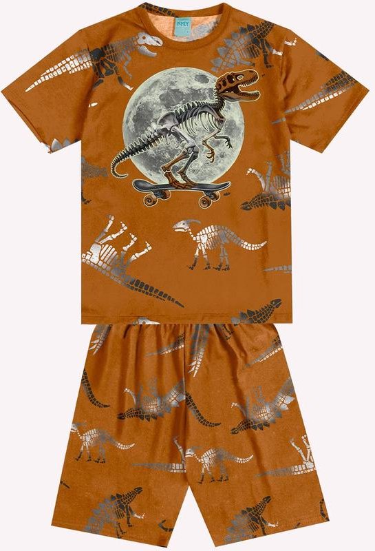 Imagem principal Pijama Infantil Menino Dinossauro Marrom Kyly Kyly