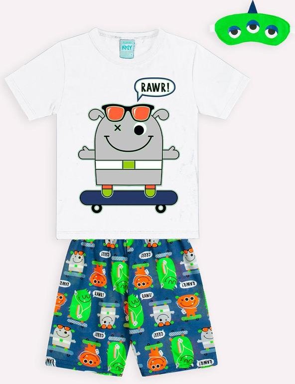 Imagem principal Pijama Infantil Menino Monstrinhos Branco Kyly Kyly