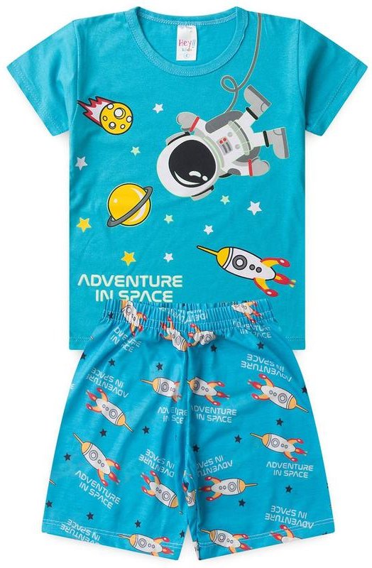 Imagem principal Pijama Masculino Verão Adventure Space Azul Atelie Da Crianca Atelie Da Crianca