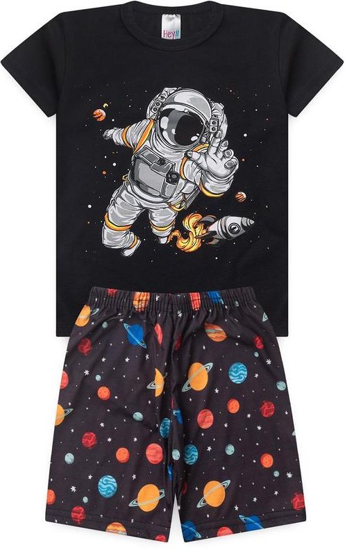 Imagem principal Pijama Masculino Verão Astronauta Preto Atelie Da Crianca Atelie Da Crianca