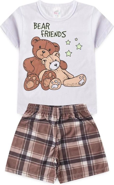 Imagem principal Pijama Masculino Verão Bear Friends Branco Atelie Da Crianca Atelie Da Crianca