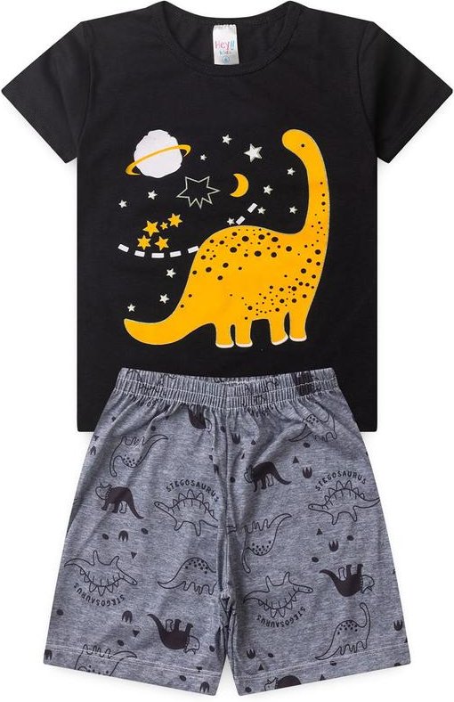 Imagem principal Pijama Masculino Verão Dino Preto Atelie Da Crianca Atelie Da Crianca