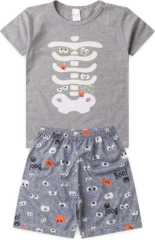 Imagem principal Pijama Masculino Verão Esqueleto Boo Cinza Atelie Da Crianca Atelie Da Crianca