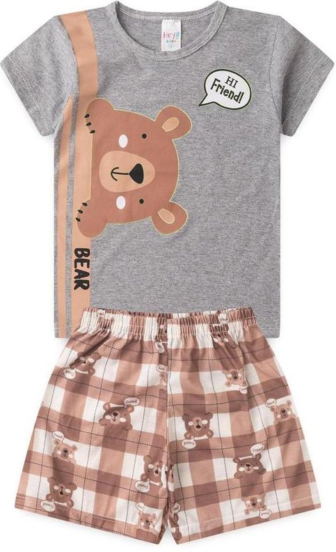 Imagem principal Pijama Masculino Verão Hi Friend Cinza Atelie Da Crianca Atelie Da Crianca
