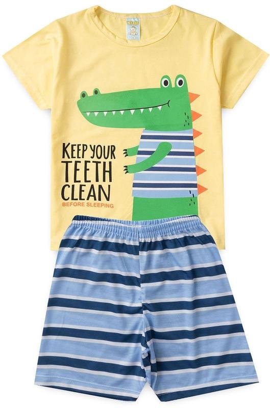 Imagem principal Pijama Masculino Verão Jacaré Amarelo Atelie Da Crianca Atelie Da Crianca