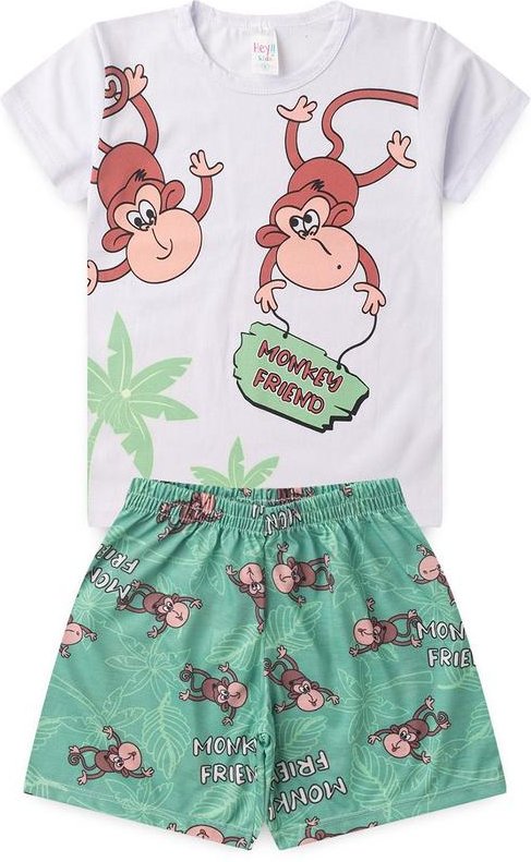 Imagem principal Pijama Masculino Verão Macaco Branco Atelie Da Crianca Atelie Da Crianca