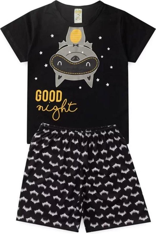 Imagem principal Pijama Masculino Verão Morcego Preto Atelie Da Crianca Atelie Da Crianca