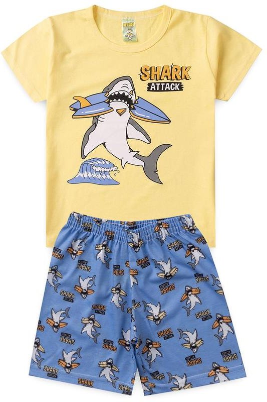 Imagem principal Pijama Masculino Verão Tubarão Amarelo Atelie Da Crianca Atelie Da Crianca