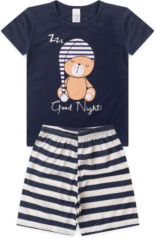 Imagem principal Pijama Masculino Verão Urso Touca Azul Atelie Da Crianca Atelie Da Crianca