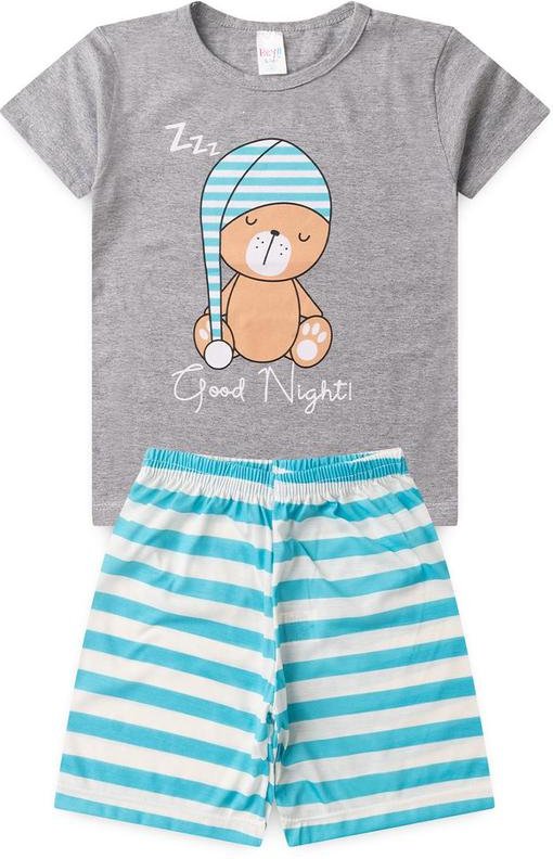 Imagem principal Pijama Masculino Verão Urso Touca Cinza Atelie Da Crianca Atelie Da Crianca