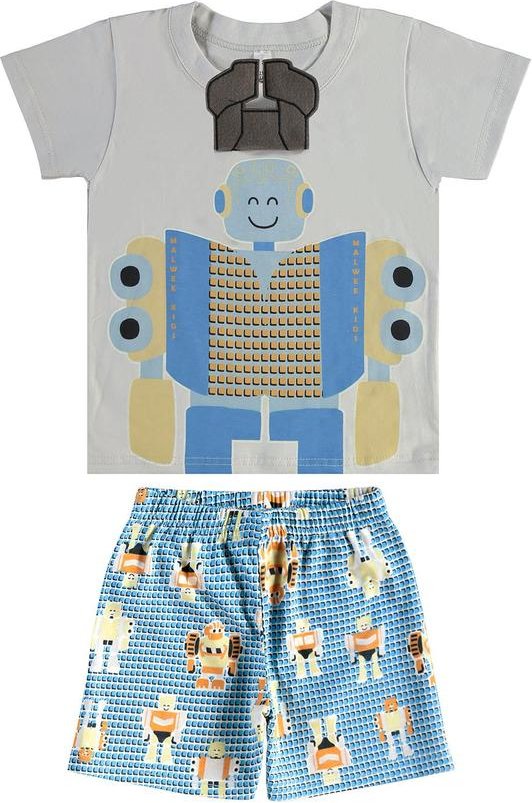 Imagem principal Pijama Robô que Brilha no Escuro Cinza Claro Malwee Kids Malwee Kids