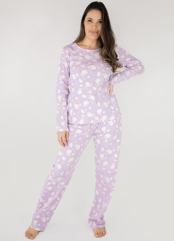 Pijama Feminino Básico Algodão Melissa Lilas