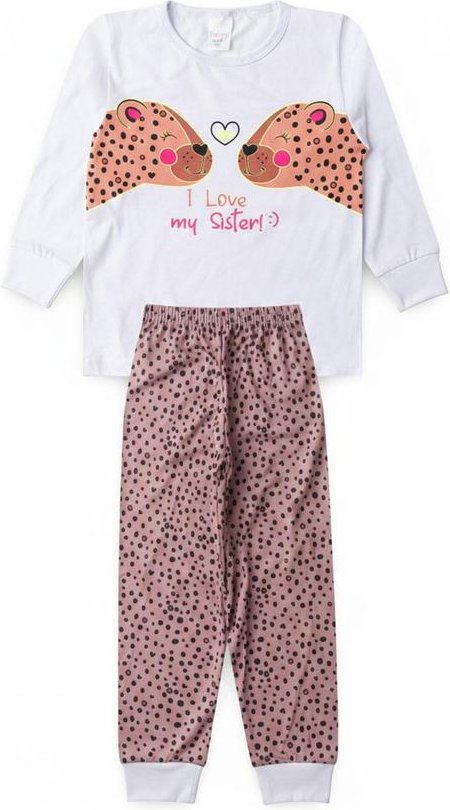 Pijama Feminino Inverno Onça Branco