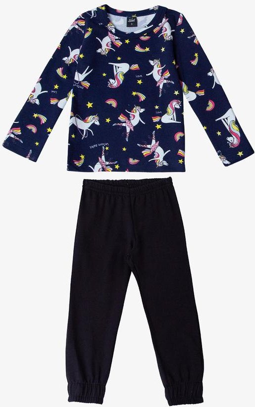 Pijama Infantil Feminino Preto